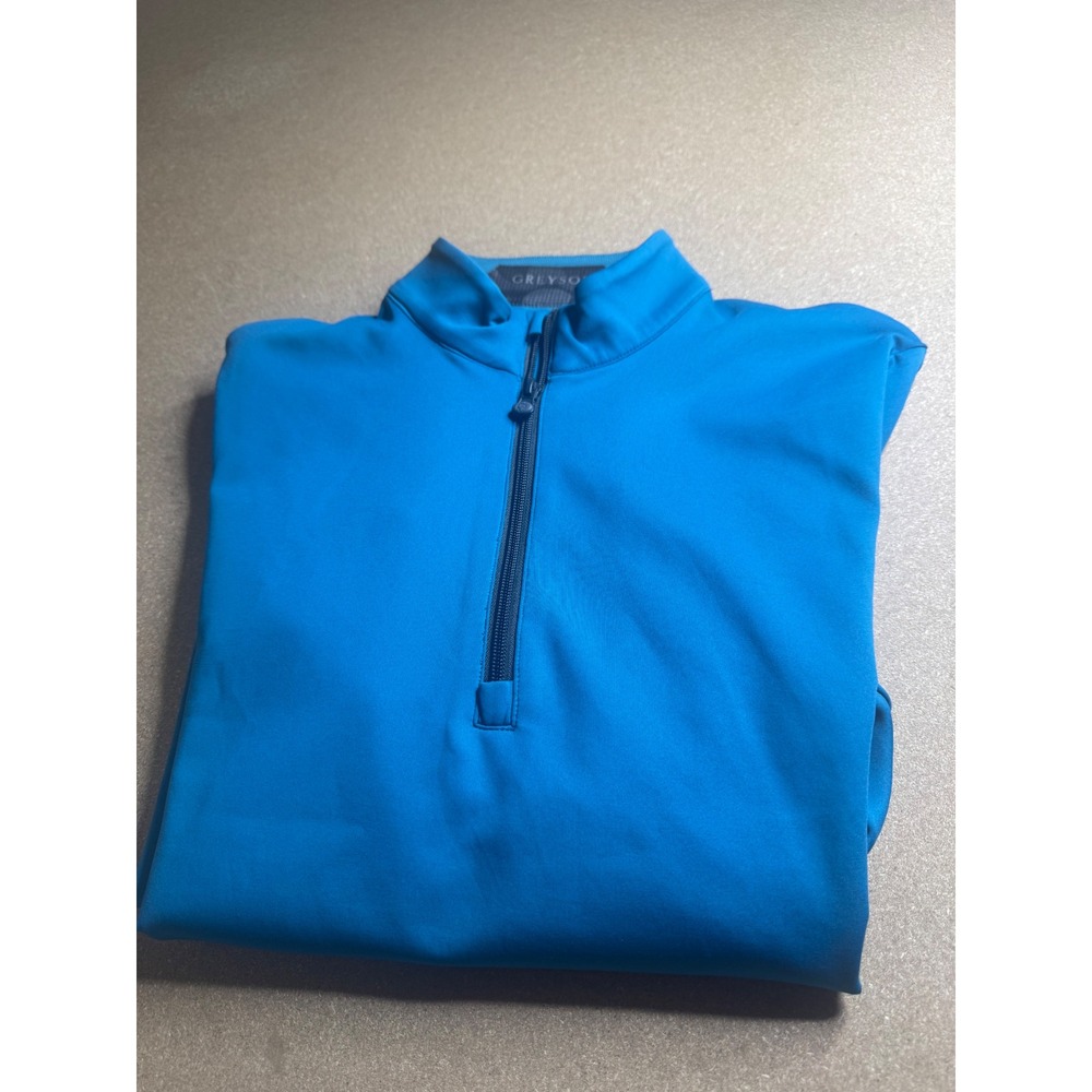 Greyson‎ Mens All In The Hay Quarter Zip Pullover Blue Golf Shirt Small